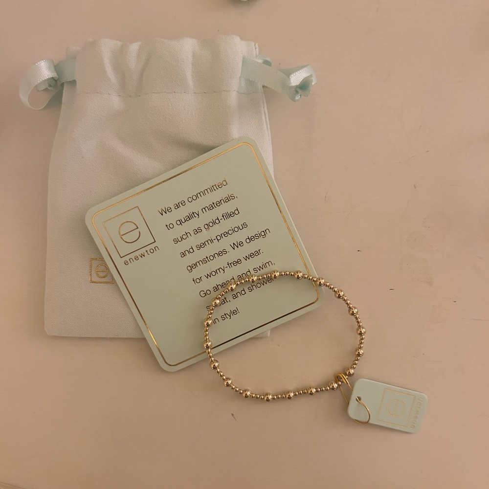 E Newton Gold Classic Beaded Bracelet